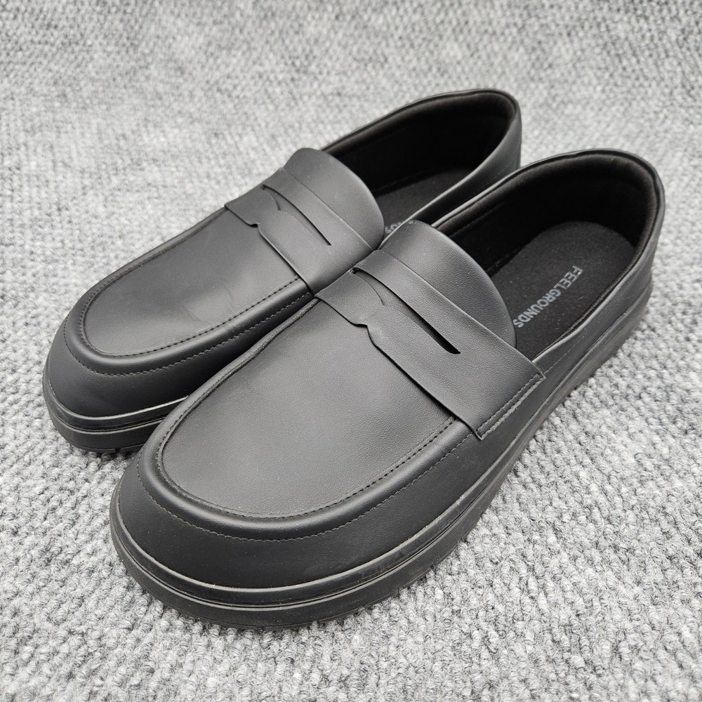 Feel Grounds Mens Size 12 Black Barefoot Penny Loafer Minimalist Zero Drop Shoes